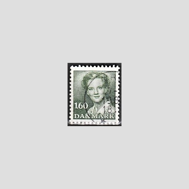 FRIMRKER DANMARK | 1982 - AFA 756 - Dronning Margrethe - 1,60 Kr. grn - Alm. god gennemsnitskvalitet - Stemplet (Photo eksempel)