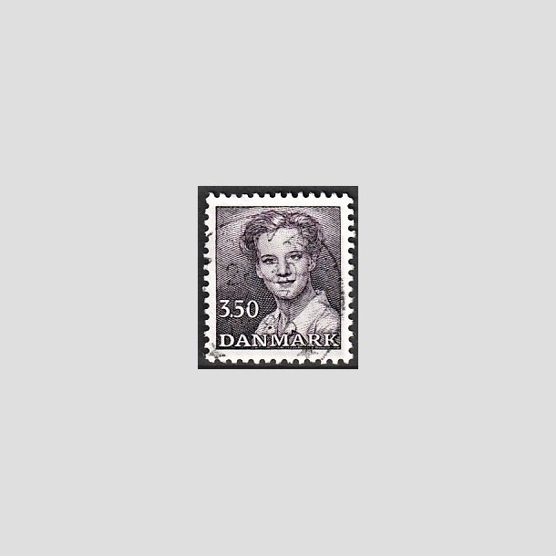 FRIMRKER DANMARK | 1985 - AFA 821 - Dronning Margrethe - 3,50 Kr. brunviolet - Alm. god gennemsnitskvalitet - Stemplet (Photo eksempel)