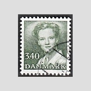 FRIMRKER DANMARK | 1989 - AFA 925 - Dronning Margrethe - 3,40 Kr. grn - Alm. god gennemsnitskvalitet - Stemplet (Photo eksempel)