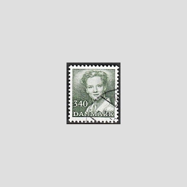 FRIMRKER DANMARK | 1989 - AFA 925 - Dronning Margrethe - 3,40 Kr. grn - Alm. god gennemsnitskvalitet - Stemplet (Photo eksempel)