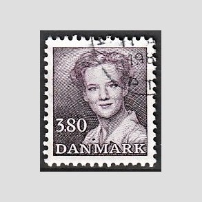 FRIMRKER DANMARK | 1988 - AFA 897 - Dronning Margrethe - 3,80 Kr. brunviolet - Alm. god gennemsnitskvalitet - Stemplet (Photo eksempel)