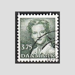 FRIMRKER DANMARK | 1990 - AFA 956 - Dronning Margrethe - 3,75 Kr. grn - Alm. god gennemsnitskvalitet - Stemplet (Photo eksempel)