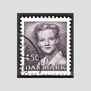 FRIMRKER DANMARK | 1990 - AFA 957 - Dronning Margrethe - 4,50 Kr. mrkviolet - Alm. god gennemsnitskvalitet - Stemplet (Photo eksempel)