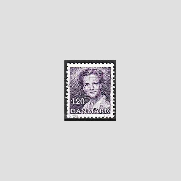 FRIMRKER DANMARK | 1989 - AFA 926 - Dronning Margrethe - 4,20 Kr. mrkviolet - Alm. god gennemsnitskvalitet - Stemplet (Photo eksempel)