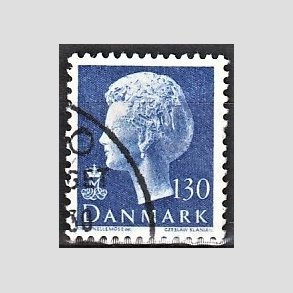 FRIMRKER DANMARK | 1975 - AFA 586 - Dronning Margrethe - 130 re bl - Alm. god gennemsnitskvalitet - Stemplet (Photo eksempel)