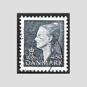 FRIMRKER DANMARK | 1998 - AFA 1171 - Dronning Margrethe - 4,50 Kr. sortbl - Alm. god gennemsnitskvalitet - Stemplet (Photo eksempel)