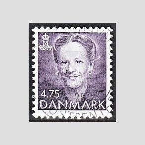 FRIMRKER DANMARK | 1992 - AFA 1018 - Dronning Margrethe - 4,75 Kr. violet - Alm. god gennemsnitskvalitet - Stemplet (Photo eksempel)