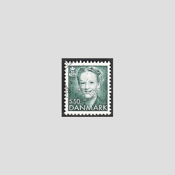 FRIMRKER DANMARK | 1994 - AFA 1059 - Dronning Margrethe - 5,50 Kr. grn - Alm. god gennemsnitskvalitet - Stemplet (Photo eksempel)