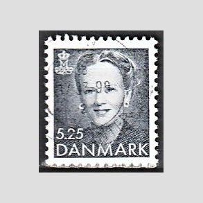 FRIMRKER DANMARK | 1996 - AFA 1123 - Dronning Margrethe - 5,25 Kr. grbl - Alm. god gennemsnitskvalitet - Stemplet (Photo eksempel)