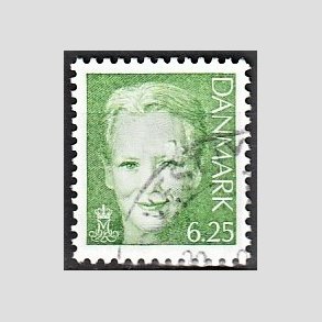 FRIMRKER DANMARK | 2003 - AFA 1339 - Dronning Margrethe - 6,25 Kr. grn - Alm. god gennemsnitskvalitet - Stemplet (Photo eksempel)