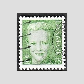 FRIMRKER DANMARK | 2000 - AFA 1248 - Dronning Margrethe - 5,75 Kr. lysgrn - Alm. god gennemsnitskvalitet - Stemplet (Photo eksempel)