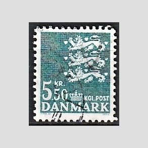 FRIMRKER DANMARK | 1984 - AFA 794 - Rigsvben - 5,50 Kr. blgrn - Alm. god gennemsnitskvalitet - Stemplet (Photo eksempel)