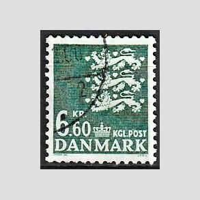 FRIMRKER DANMARK | 1988 - AFA 900 - Rigsvben - 6,60 Kr. grn - Alm. god gennemsnitskvalitet - Stemplet (Photo eksempel)