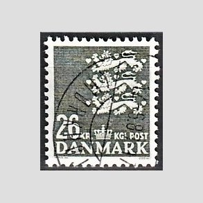 FRIMRKER DANMARK | 1989 - AFA 931 - Rigsvben - 26,00 Kr. grnsort - Alm. god gennemsnitskvalitet - Stemplet (Photo eksempel)