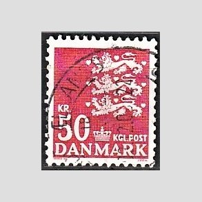 FRIMRKER DANMARK | 1985 - AFA 824 - Rigsvben - 50,00 Kr. rd - Alm. god gennemsnitskvalitet - Stemplet (Photo eksempel)