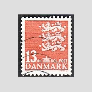 FRIMRKER DANMARK | 2004 - AFA 1376 - Lille Rigsvben - 13,00 Kr. orange - Alm. god gennemsnitskvalitet - Stemplet (Photo eksempel)