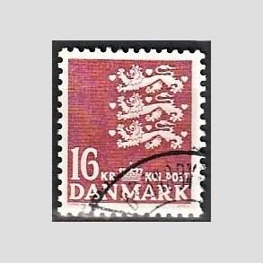 FRIMRKER DANMARK | 1983 - AFA 777 - Rigsvben - 16,00 Kr. matrd - Alm. god gennemsnitskvalitet - Stemplet (Photo eksempel)