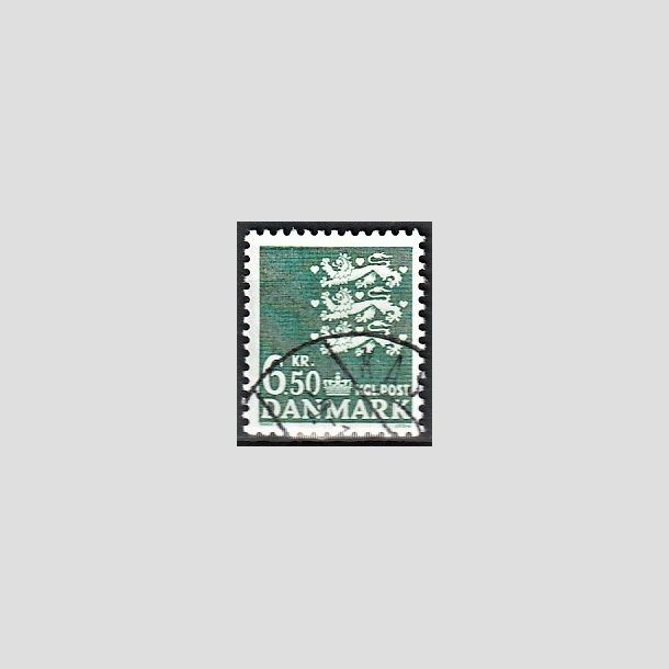 FRIMRKER DANMARK | 1986 - AFA 847 - Rigsvben - 6,50 Kr. grn - Alm. god gennemsnitskvalitet - Stemplet (Photo eksempel)