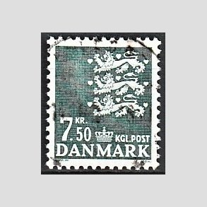 FRIMRKER DANMARK | 1998 - AFA 1173 - Rigsvben - 7,50 Kr. mrkegrn - Alm. god gennemsnitskvalitet - Stemplet (Photo eksempel)