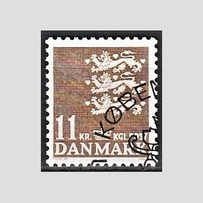 FRIMRKER DANMARK | 1989 - AFA 930 - Rigsvben - 11,00 Kr. brun - Alm. god gennemsnitskvalitet - Stemplet (Photo eksempel)