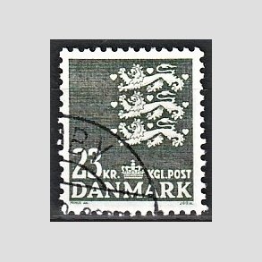 FRIMRKER DANMARK | 1990 - AFA 959 - Rigsvben - 23,00 Kr. grnsort - Alm. god gennemsnitskvalitet - Stemplet (Photo eksempel)