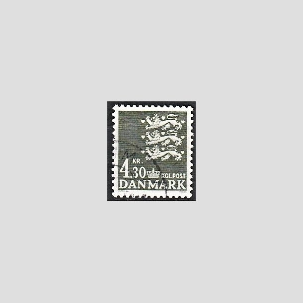 FRIMRKER DANMARK | 1984 - AFA 793 - Rigsvben - 4,30 Kr. sortgrn - Alm. god gennemsnitskvalitet - Stemplet (Photo eksempel)