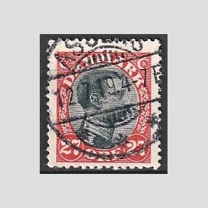 FRIMRKER DANMARK | 1918-20 - AFA 102 - Chr. X 27 re rd/sort - Stemplet