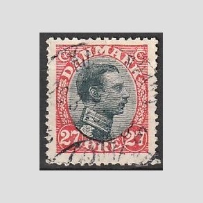 FRIMRKER DANMARK | 1918-20 - AFA 102 - Chr. X 27 re rd/sort - Stemplet