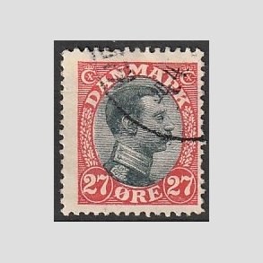 FRIMRKER DANMARK | 1918-20 - AFA 102 - Chr. X 27 re rd/sort - Stemplet