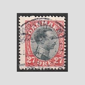 FRIMRKER DANMARK | 1918-20 - AFA 102 - Chr. X 27 re rd/sort - Stemplet