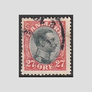 FRIMRKER DANMARK | 1918-20 - AFA 102 - Chr. X 27 re rd/sort - Stemplet
