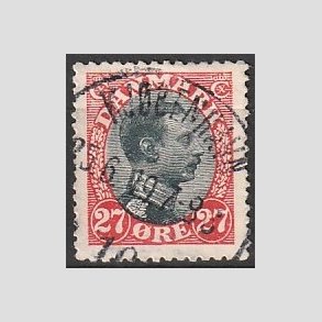 FRIMRKER DANMARK | 1918-20 - AFA 102 - Chr. X 27 re rd/sort - Stemplet