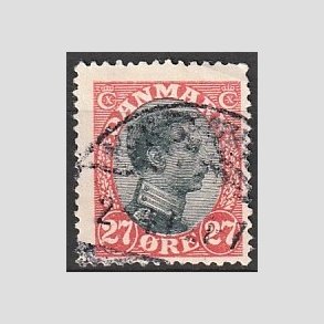 FRIMRKER DANMARK | 1918-20 - AFA 102 - Chr. X 27 re rd/sort - Stemplet
