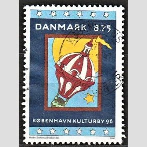 FRIMRKER DANMARK | 1996 - AFA 1109 - Kbenhavn Kulturby 96. - 8,75 Kr. flerfarvet - Alm. god gennemsnitskvalitet - Stemplet (Photo eksempel)