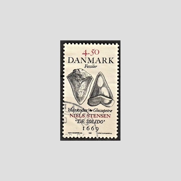 FRIMRKER DANMARK | 1998 - AFA 1192 - Fossiler - 4,50 Kr. Hajtnder - Alm. god gennemsnitskvalitet - Stemplet (Photo eksempel)