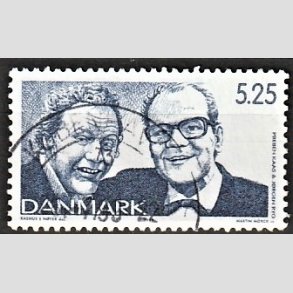 FRIMRKER DANMARK | 1999 - AFA 1214 - Dansk Revy - 5,25 Kr. bl Kaas og Ryg - Alm. god gennemsnitskvalitet - Stemplet (Photo eksempel)