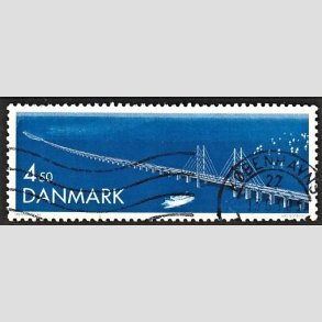 FRIMRKER DANMARK | 2000 - AFA 1254 - resundsforbindelsen - 4,50 Kr. bl - Alm. god gennemsnitskvalitet - Stemplet (Photo eksempel)