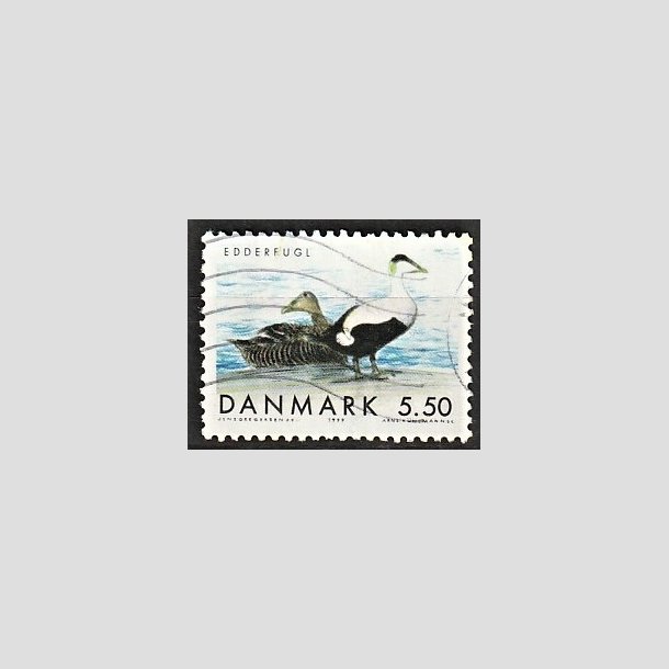 FRIMRKER DANMARK | 1999 - AFA 1224 - Danske trkfugle - 5,50 Kr. edderfugl - Alm. god gennemsnitskvalitet - Stemplet (Photo eksempel)
