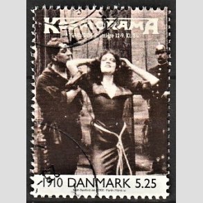 FRIMRKER DANMARK | 2000 - AFA 1237 - 1900-tallet. Serie 1. - 5,25 Kr. Dansk film 1910 - Alm. god gennemsnitskvalitet - Stemplet (Photo eksempel)
