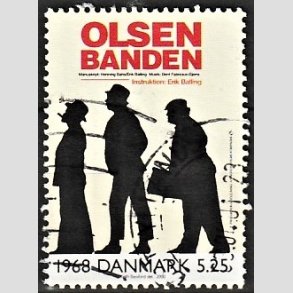 FRIMRKER DANMARK | 2000 - AFA 1268 - 1900-tallet. Serie 4. - 5,25 Kr. Dansk film 1968 - Alm. god gennemsnitskvalitet - Stemplet (Photo eksempel)