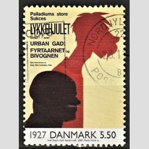 FRIMRKER DANMARK | 2000 - AFA 1252 - 1900-tallet. Serie 2. - 5,50 Kr. Dansk film 1927 - Alm. god gennemsnitskvalitet - Stemplet (Photo eksempel)