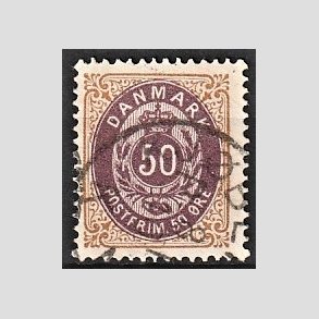FRIM�RKER DANMARK | 1875 - AFA 30 - 50 �re brun/lilla - Stemplet