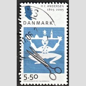 FRIMRKER DANMARK | 2005 - AFA 1423 - Hans Christian Andersen 200 r. - 5,50 Kr. Saks og klip - Alm. god gennemsnitskvalitet - Stemplet (Photo eksempel)