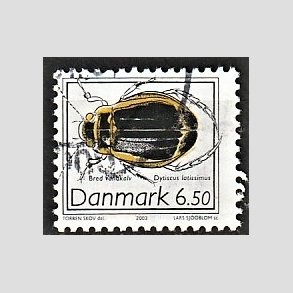 FRIMRKER DANMARK | 2003 - AFA 1353 - Insekter - 6,50 Kr. Bred vandkalv - Alm. god gennemsnitskvalitet - Stemplet (Photo eksempel)