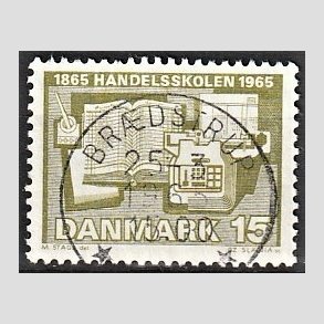 FRIM�RKER DANMARK | 1965 - AFA 429 - �rhus Handelsskole 100 �r - 15 �re olivgr�n - Lux Stemplet