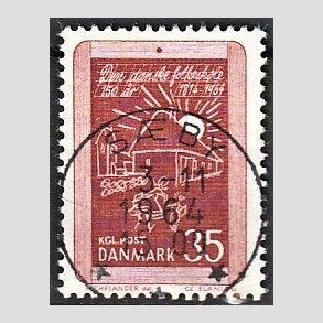 FRIM�RKER DANMARK | 1964 - AFA 423 - Skolev�snet 150 �r - 35 �re r�dbrun - Pragt Stemplet 
