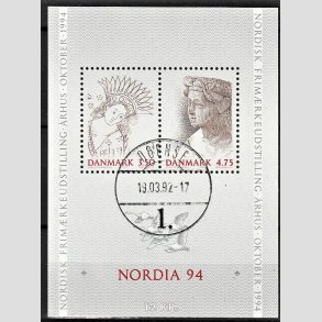 FRIM�RKER DANMARK | 1992 - AFA 1011-12 - Nordia 94. - 3,50 + 4,75 Kr. Miniark - Pragt Stemplet Odense
