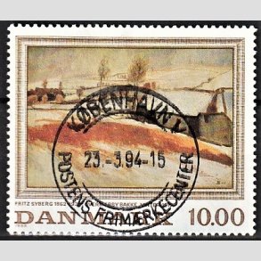 FRIMRKER DANMARK | 1988 - AFA 922 - Fritz Syberg - 10,00 Kr. flerfarvet - Pragt Stemplet
