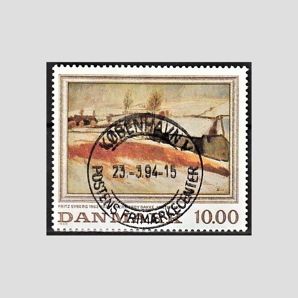 FRIMRKER DANMARK | 1988 - AFA 922 - Fritz Syberg - 10,00 Kr. flerfarvet - Pragt Stemplet