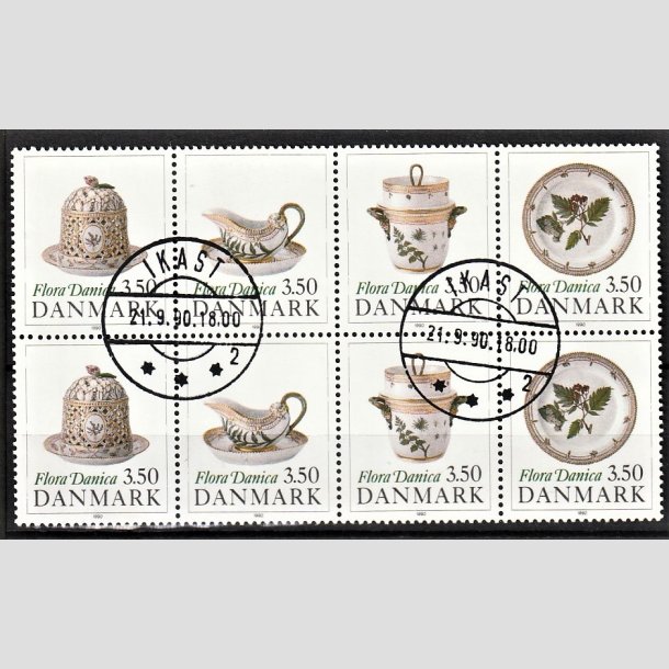 FRIMRKER DANMARK | 1990 - AFA 966-69 - Flora Danica 200 r - 3,50 Kr. i sammentryk flerfarvet - Pragt Stemplet